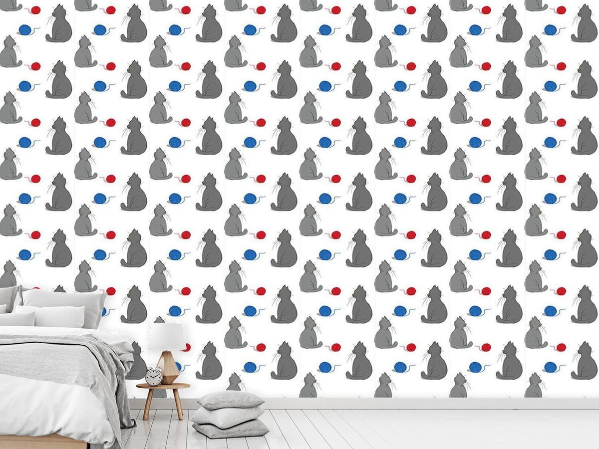 patterned-wallpaper-playful-kitties