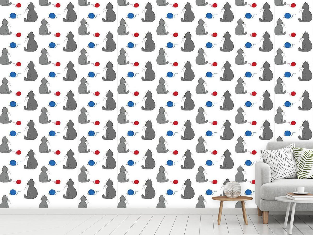 patterned-wallpaper-playful-kitties