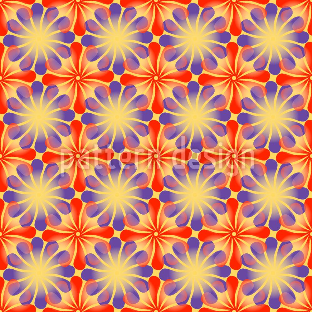 patterned-wallpaper-flowers-and-rays