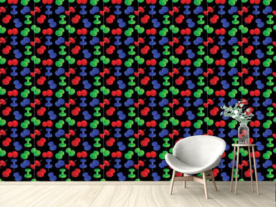 patterned-wallpaper-push-pins