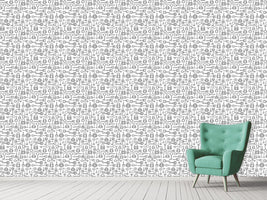 patterned-wallpaper-key-and-lock