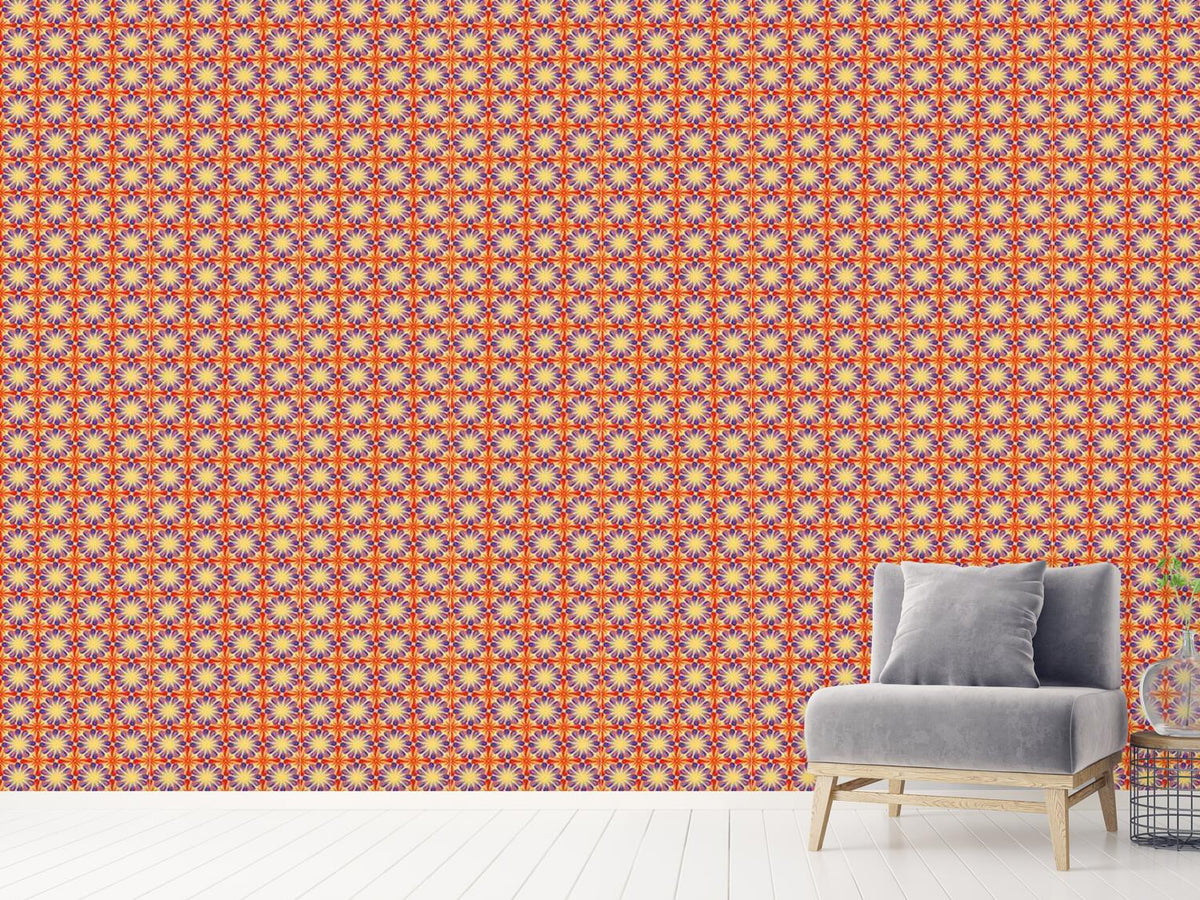 patterned-wallpaper-flowers-and-rays
