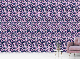 patterned-wallpaper-leafage-dark-blue