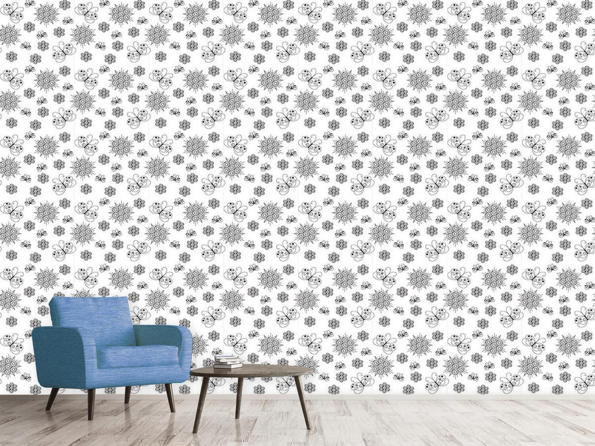 patterned-wallpaper-butterfly-and-flower