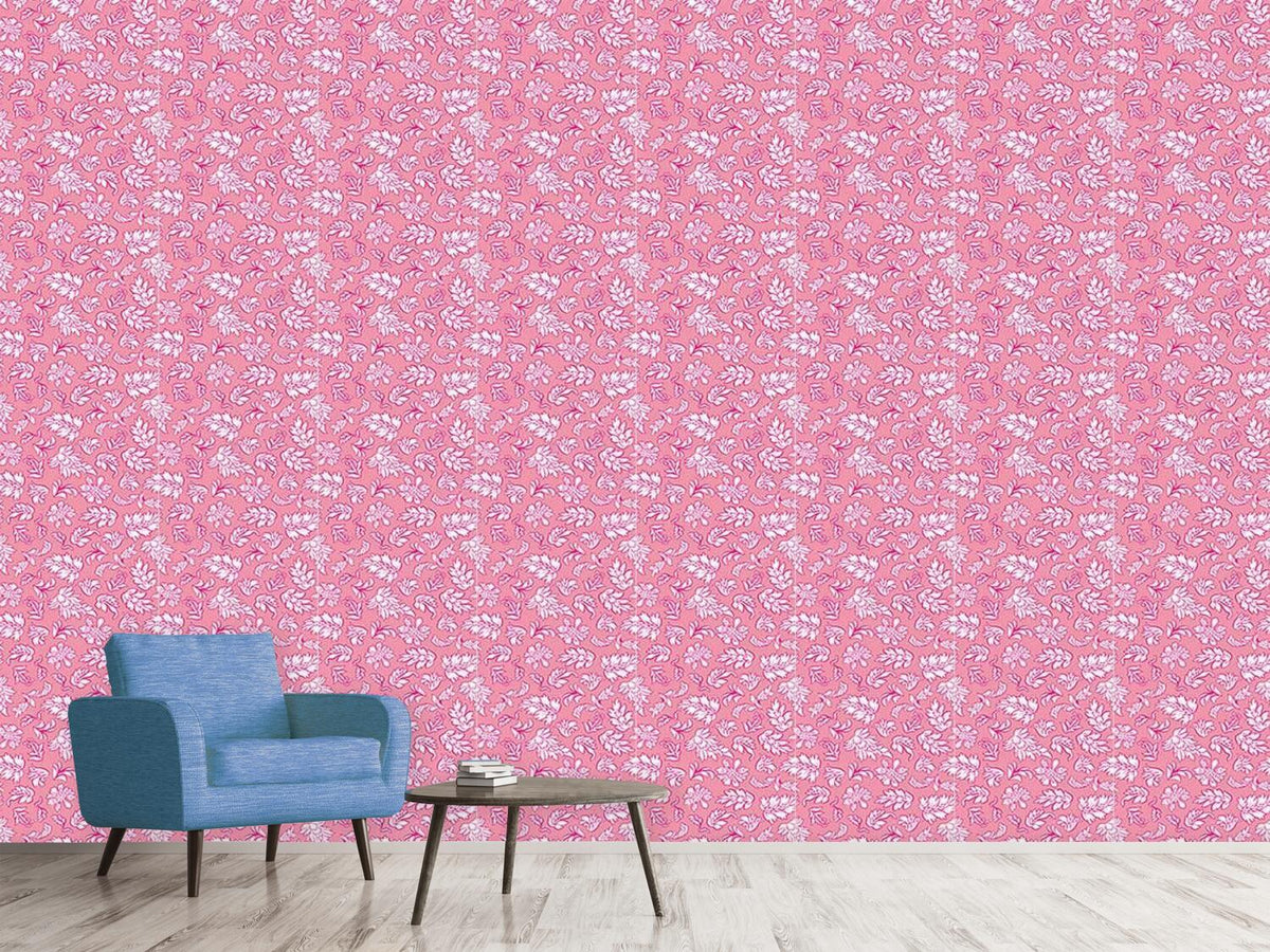patterned-wallpaper-leafage-rose