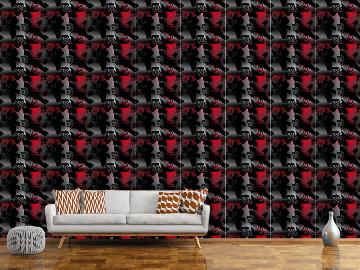 patterned-wallpaper-silhouette-over-check