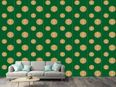 patterned-wallpaper-christmas-ornaments-green