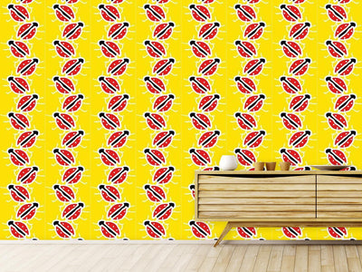patterned-wallpaper-climbing-ladybugs