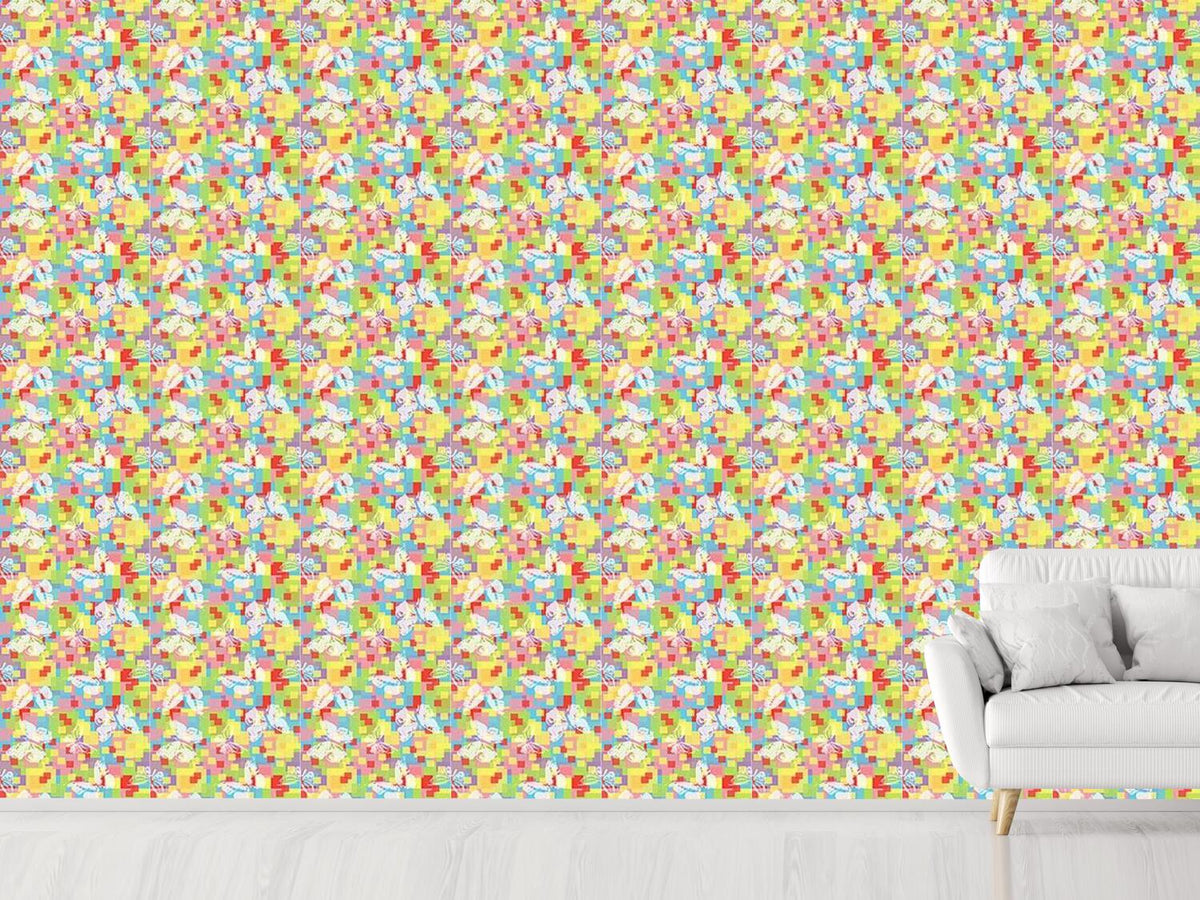 patterned-wallpaper-check-with-butterflies