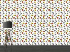 patterned-wallpaper-tape-deck