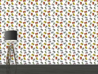patterned-wallpaper-tape-deck