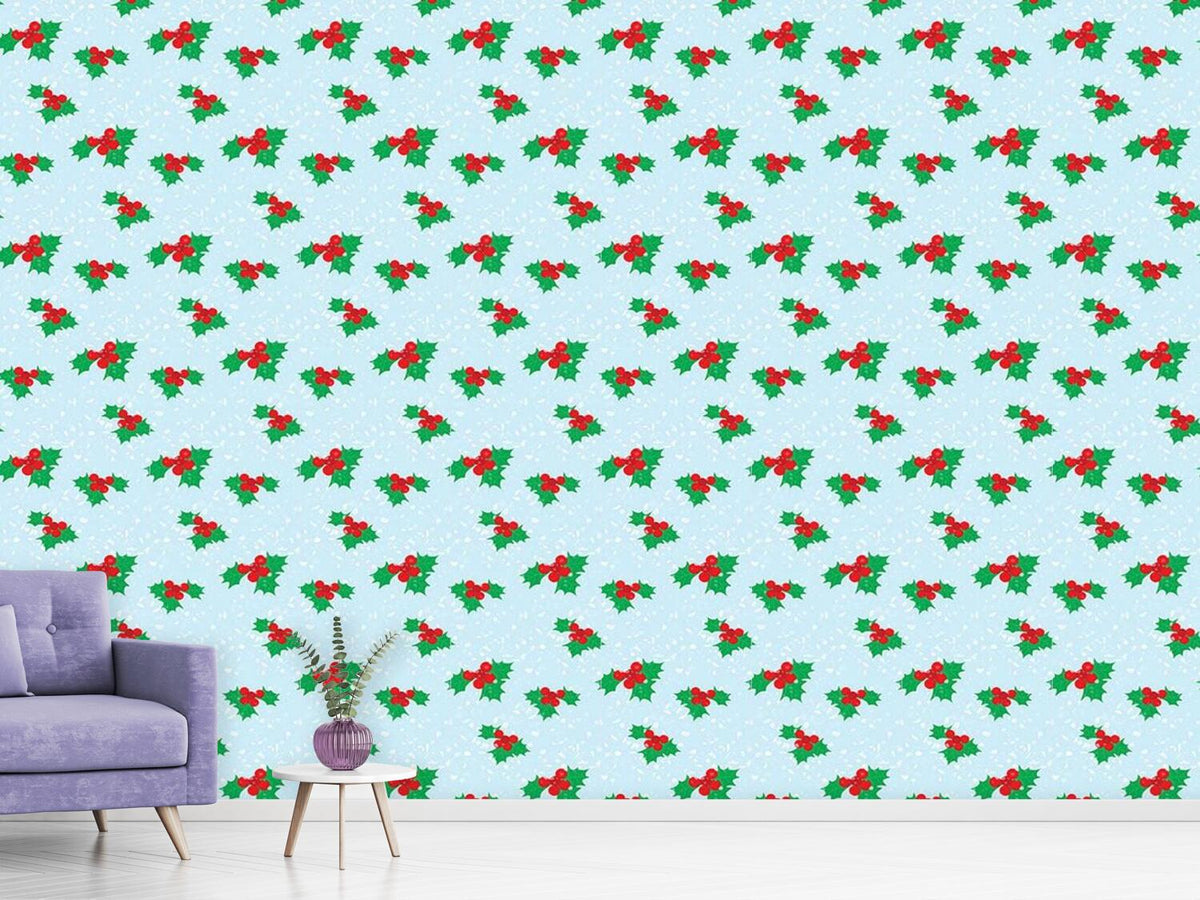 patterned-wallpaper-winterly-holly
