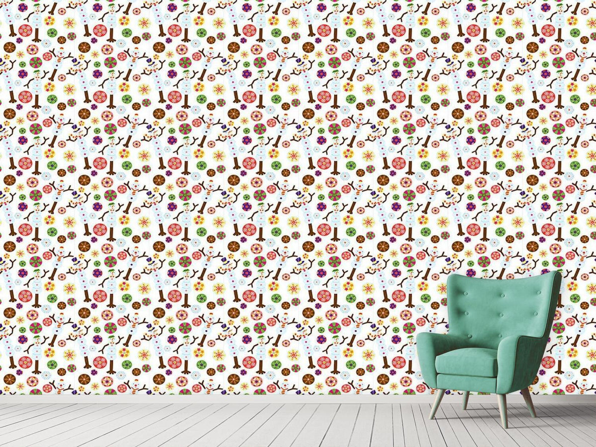patterned-wallpaper-snowman