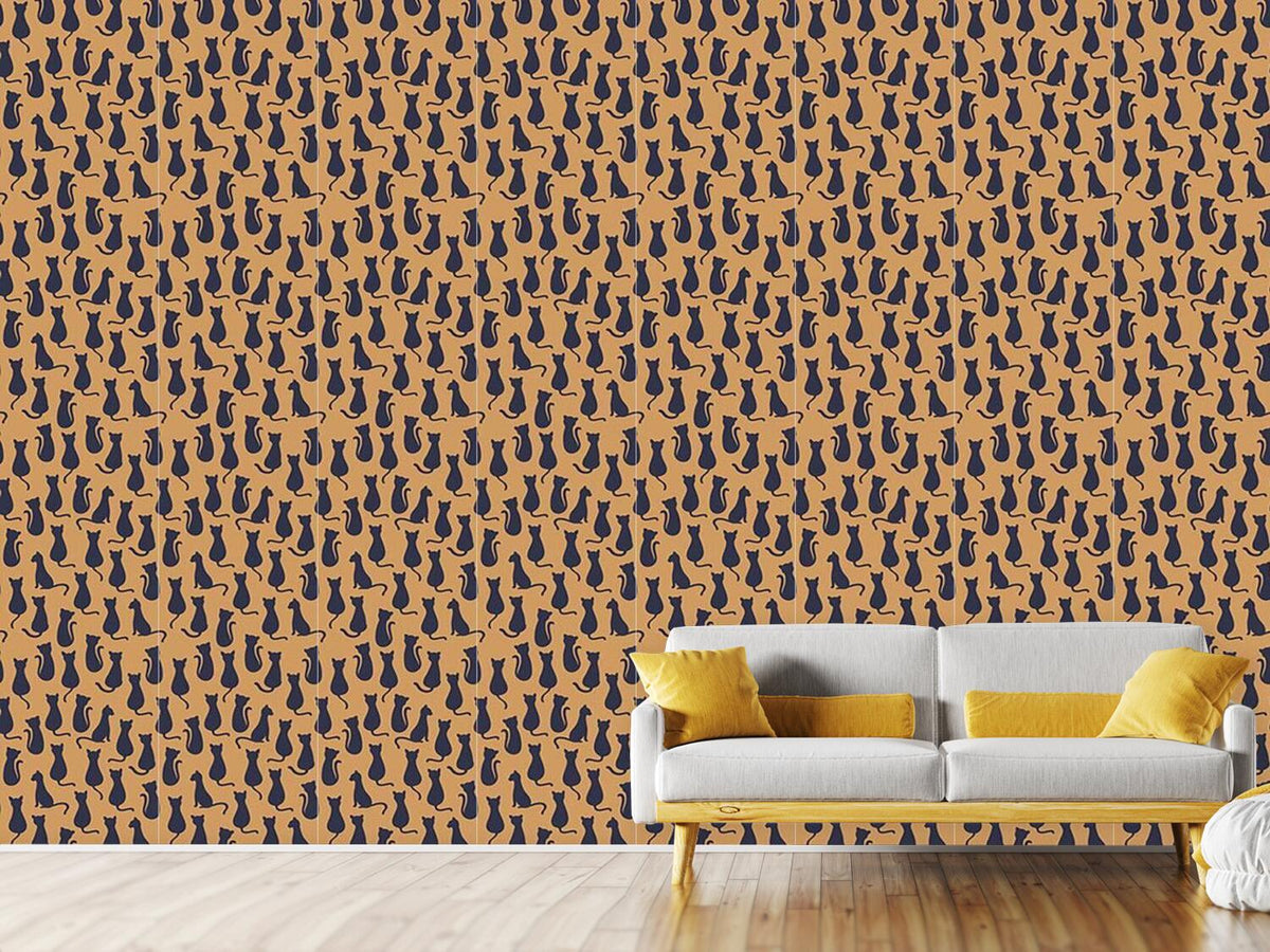 patterned-wallpaper-cat-silhouettes