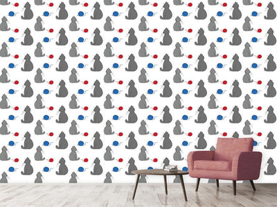 patterned-wallpaper-playful-kitties