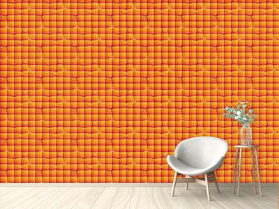 patterned-wallpaper-under-the-checkered-towel