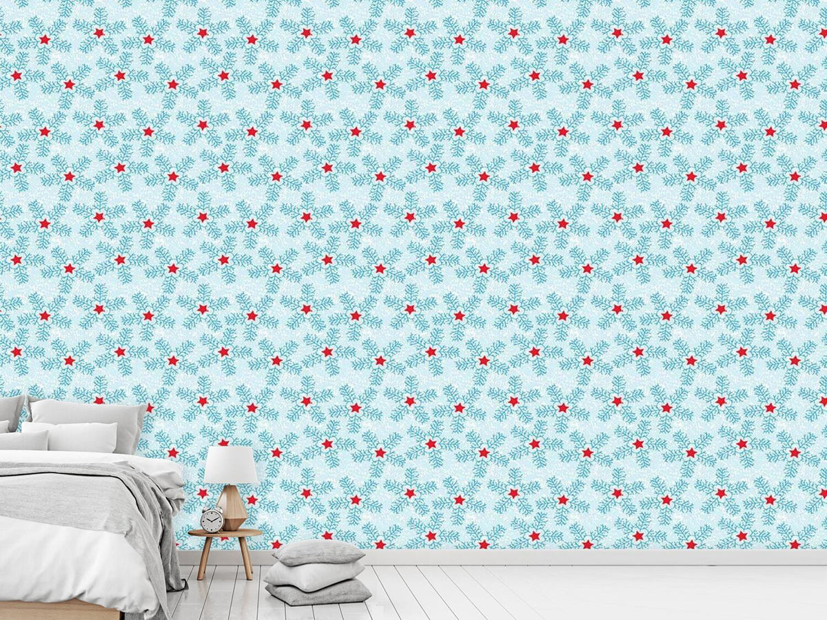 patterned-wallpaper-snowflakes