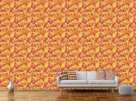 patterned-wallpaper-sun-leaves