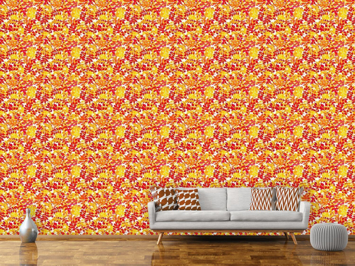 patterned-wallpaper-sun-leaves
