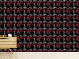 patterned-wallpaper-silhouette-over-check