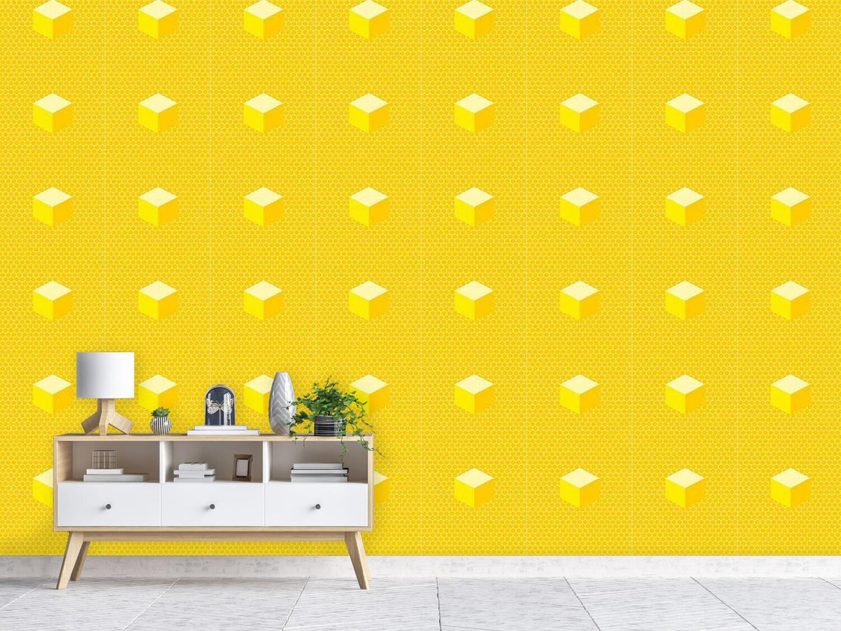 patterned-wallpaper-honeycomb