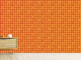 patterned-wallpaper-under-the-checkered-towel