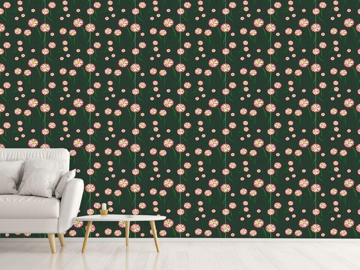 patterned-wallpaper-gerbera-blossoms