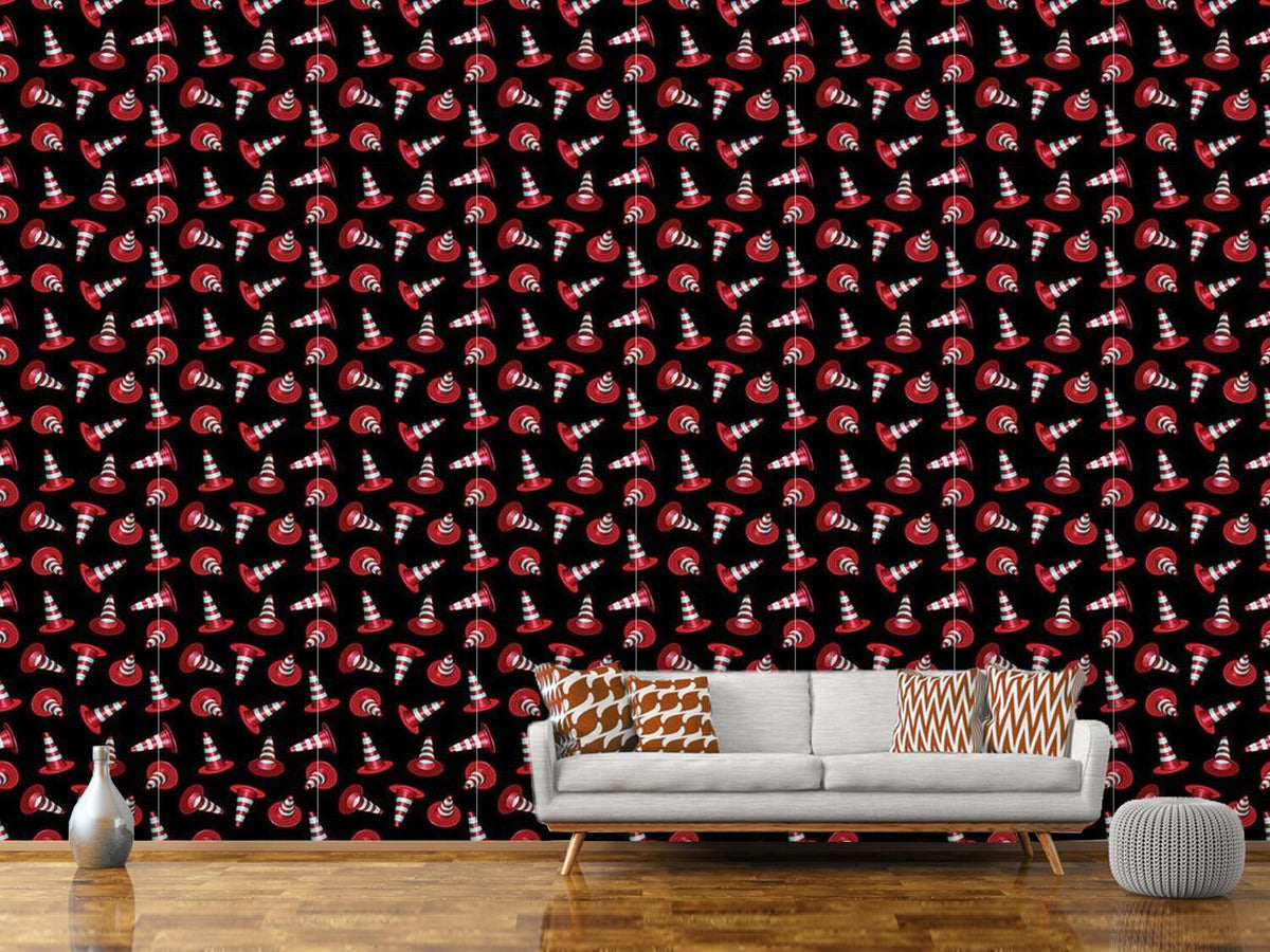 patterned-wallpaper-dancing-traffic-cones
