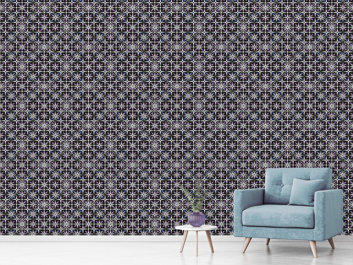 patterned-wallpaper-crystal-tiles-glow-at-night