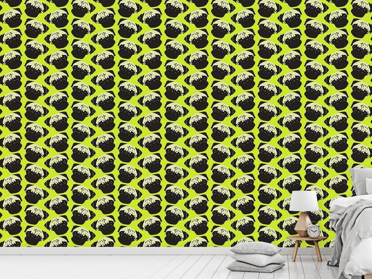 patterned-wallpaper-puggy-pop-lime