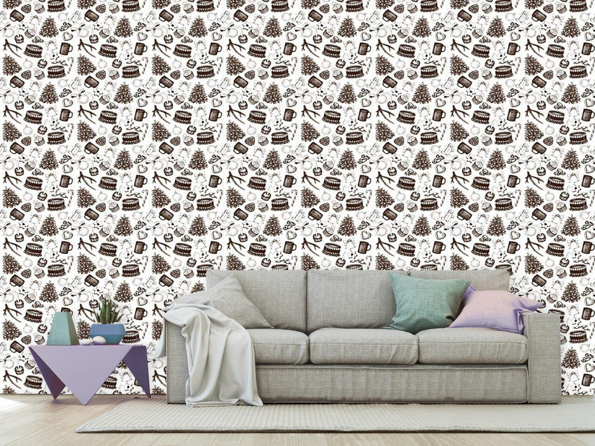 patterned-wallpaper-vintage-christmas-deco