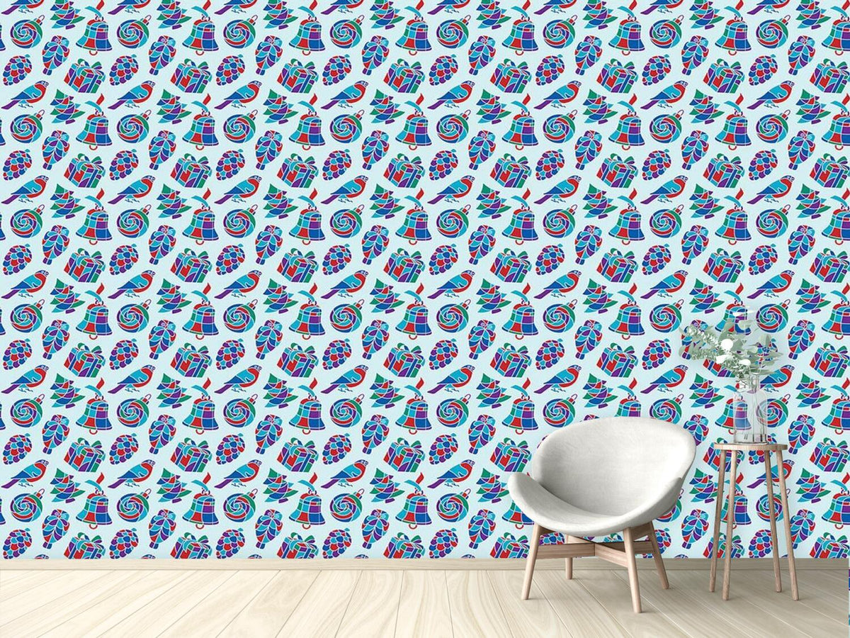 patterned-wallpaper-christmas-tree-deco