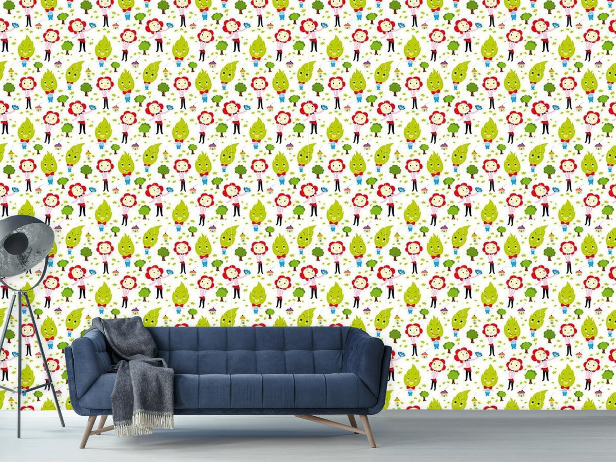 patterned-wallpaper-family-green