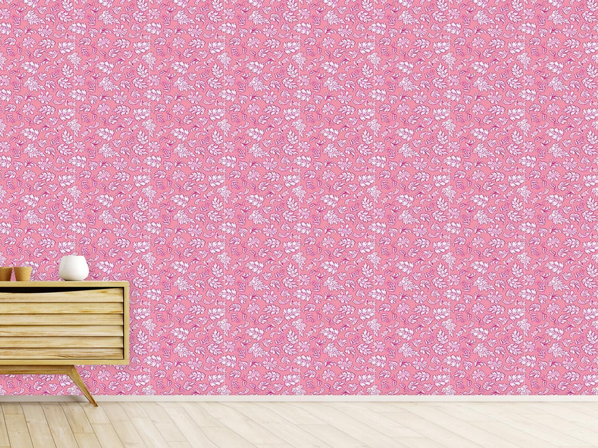 patterned-wallpaper-leafage-rose