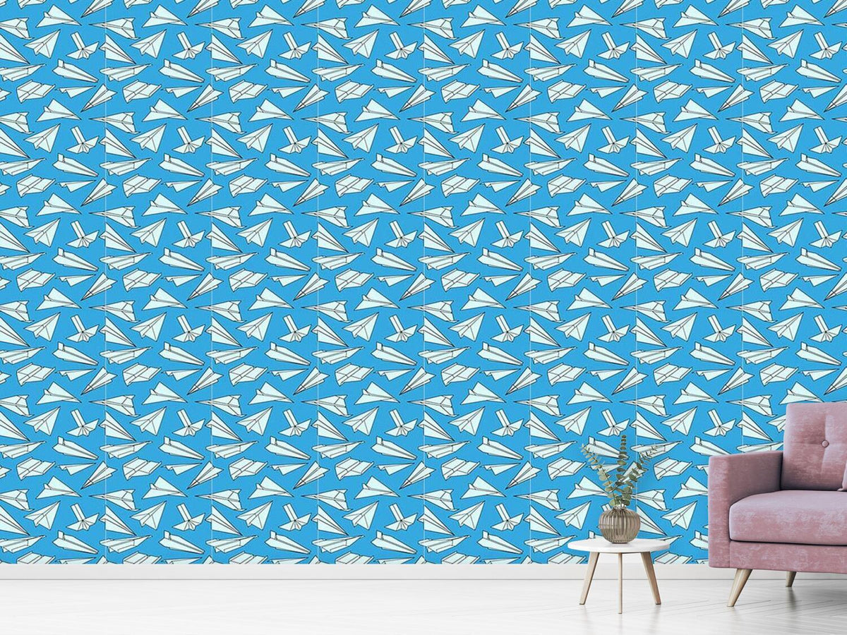 patterned-wallpaper-full-of-paper-planes
