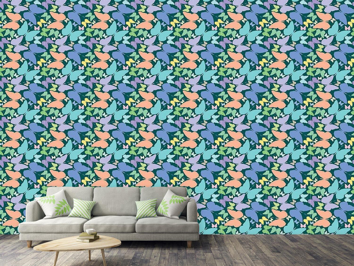 patterned-wallpaper-butterflies-in-blue