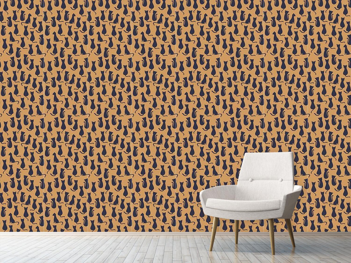 patterned-wallpaper-cat-silhouettes
