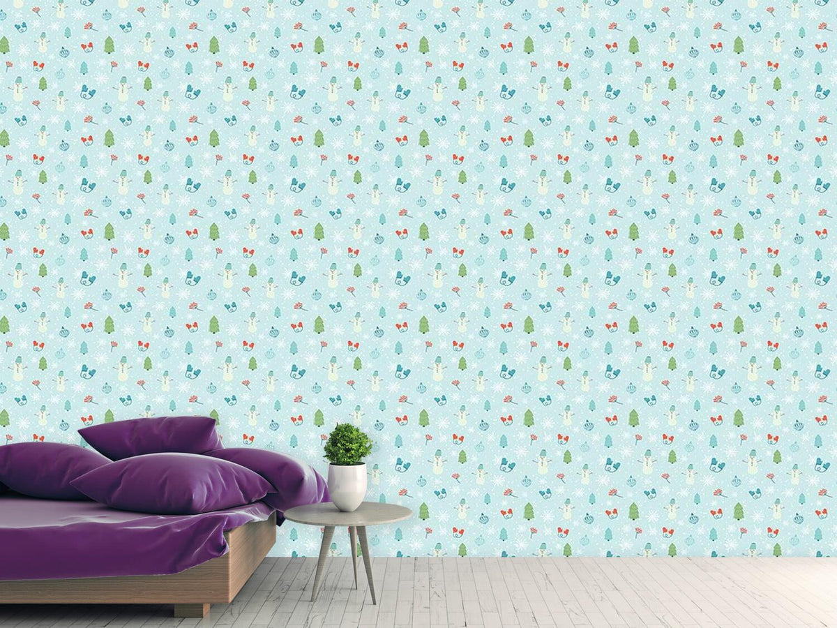 patterned-wallpaper-fun-in-the-snow