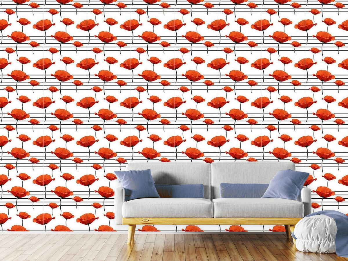 patterned-wallpaper-melody-of-the-poppy-flowers