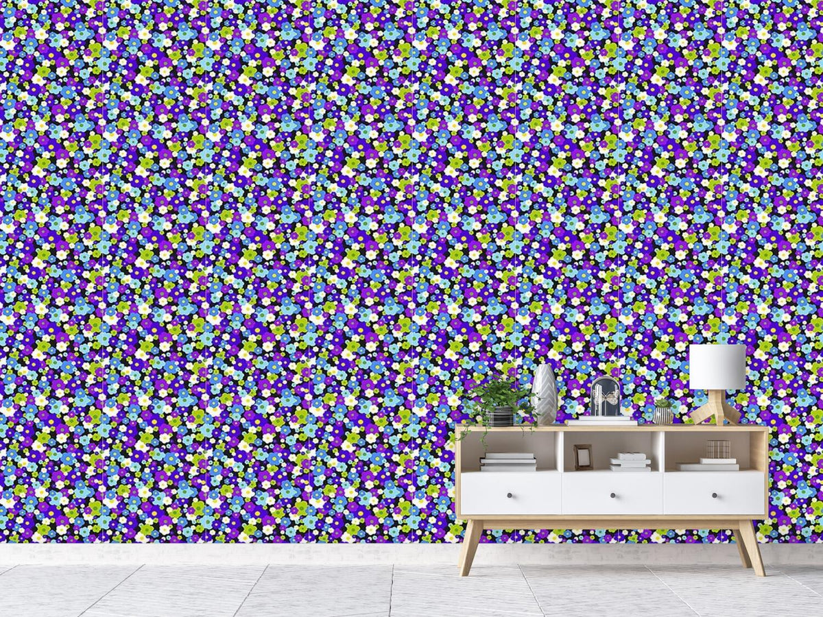 patterned-wallpaper-flower-dream-in-a-retro-dress