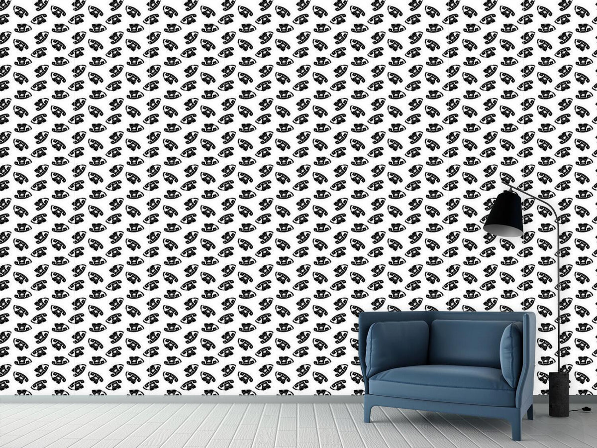 patterned-wallpaper-retro-phone