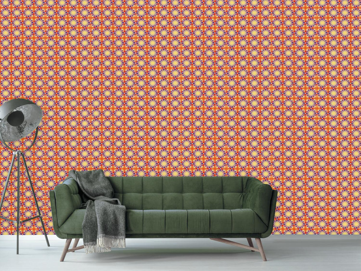 patterned-wallpaper-flowers-and-rays