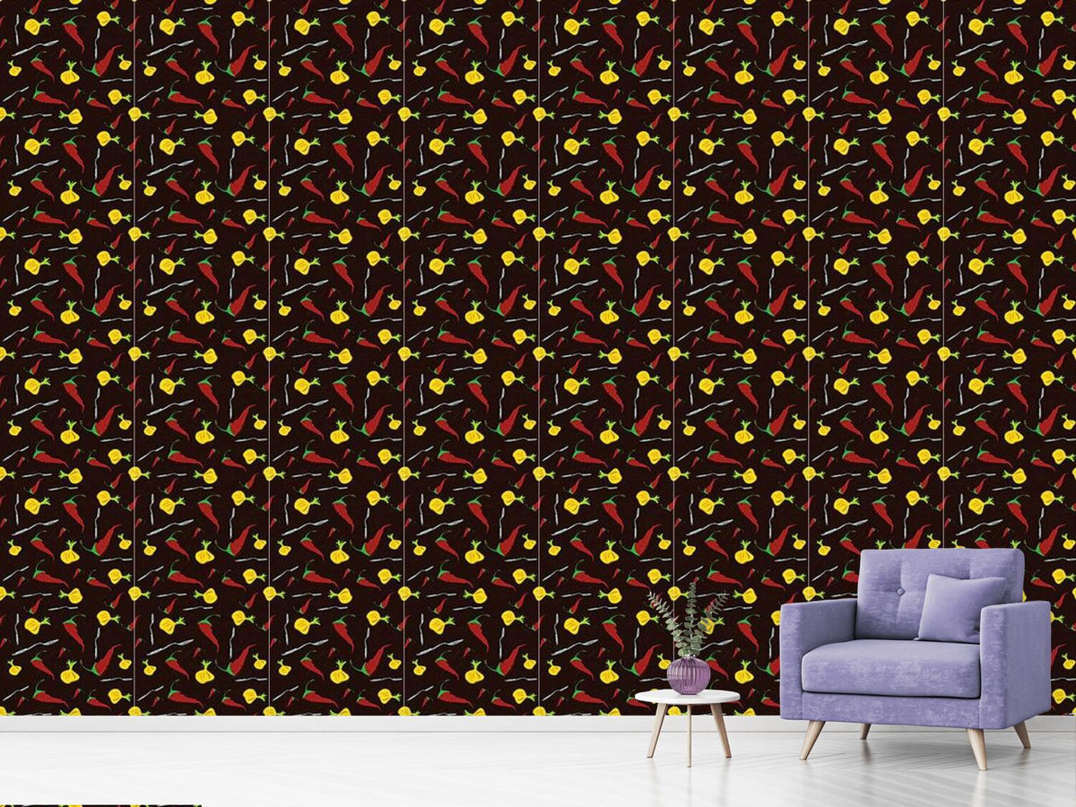 patterned-wallpaper-onion-chili-and-spoon
