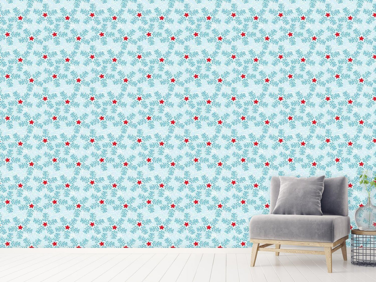 patterned-wallpaper-snowflakes