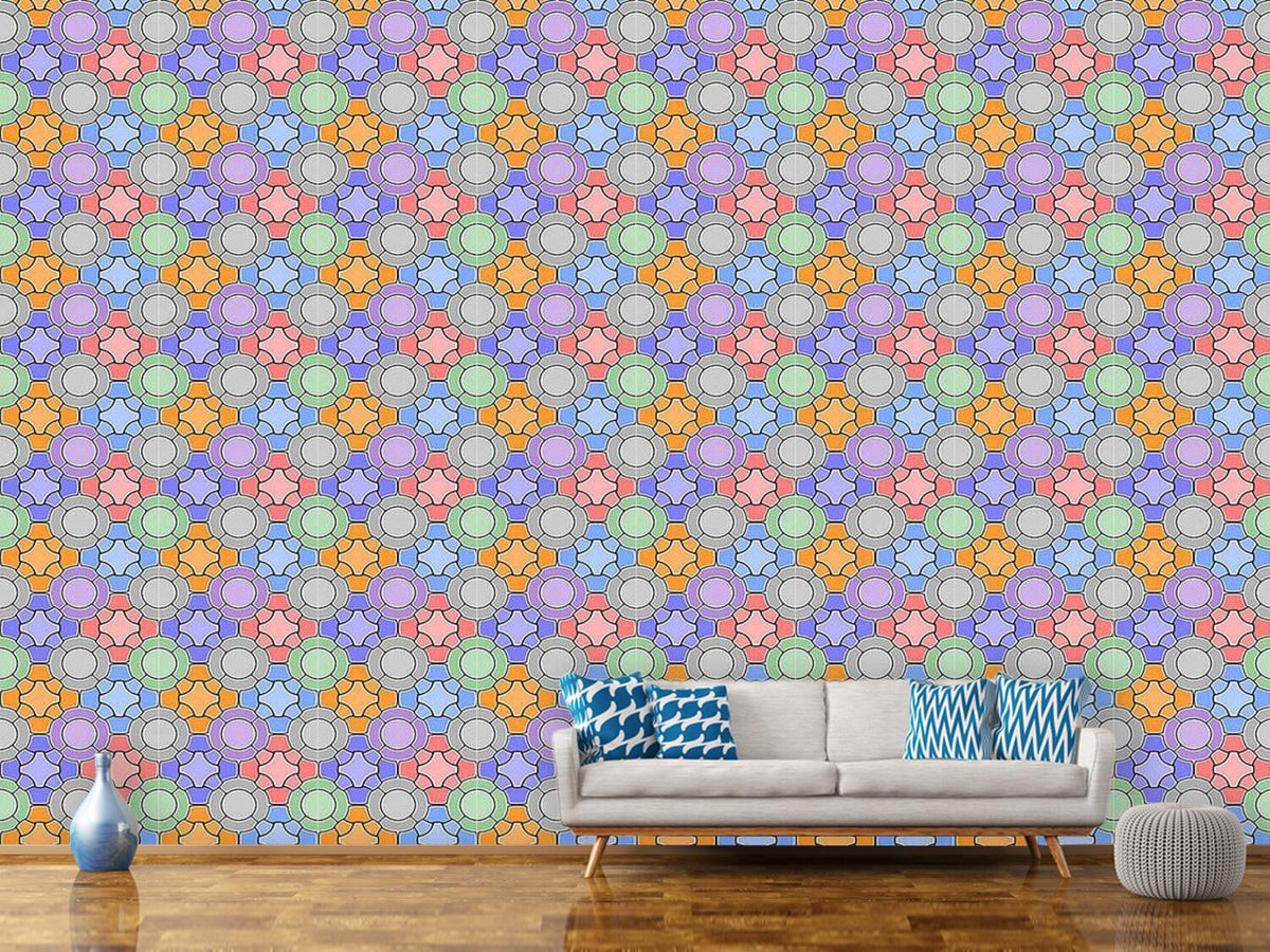 patterned-wallpaper-mosaic-floral