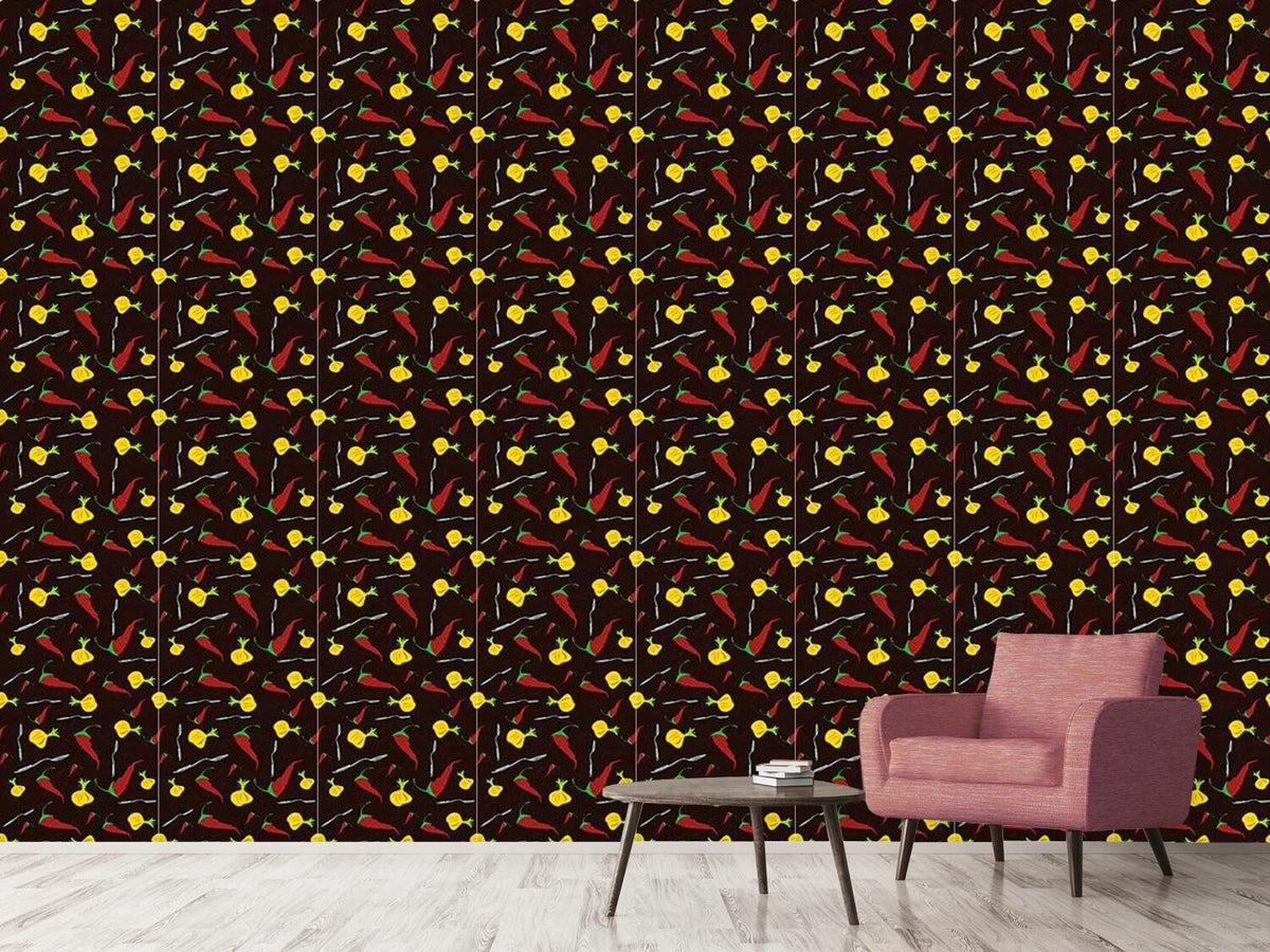 patterned-wallpaper-onion-chili-and-spoon