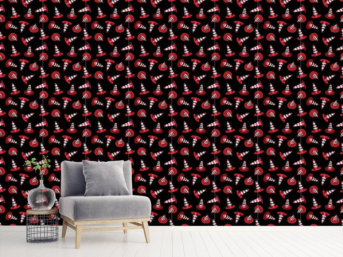 patterned-wallpaper-dancing-traffic-cones