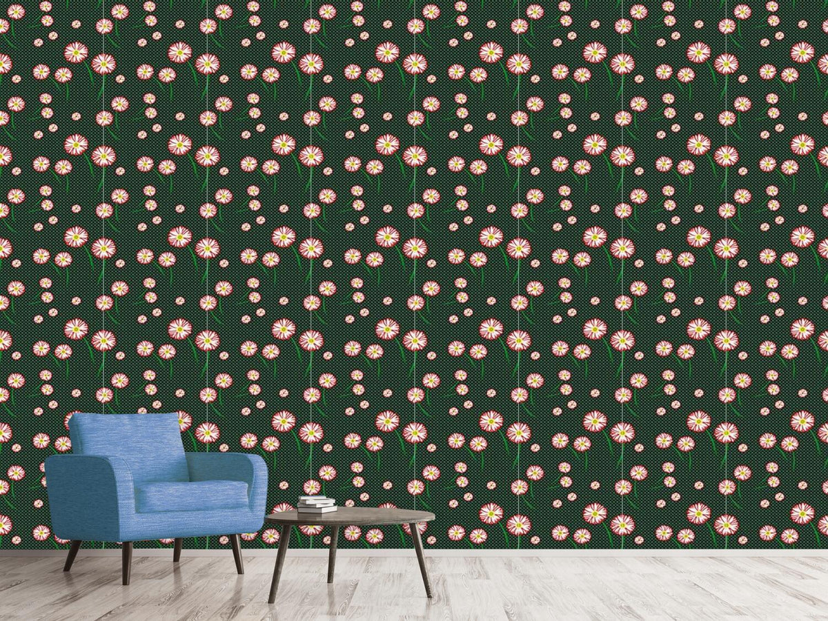 patterned-wallpaper-gerbera-blossoms