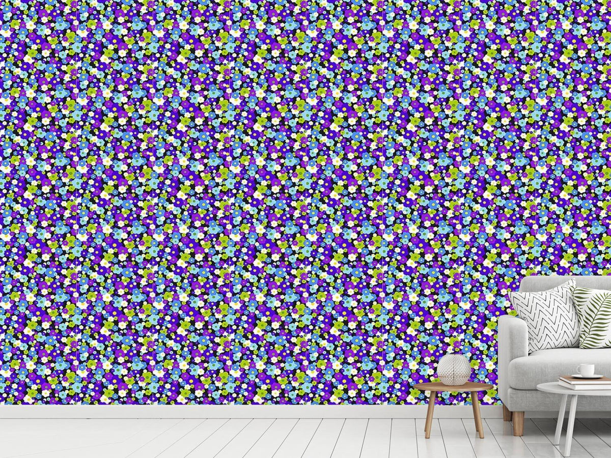 patterned-wallpaper-flower-dream-in-a-retro-dress