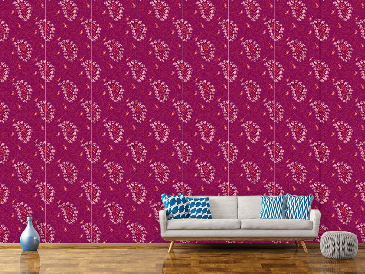 patterned-wallpaper-exotic-tendrillars-purple